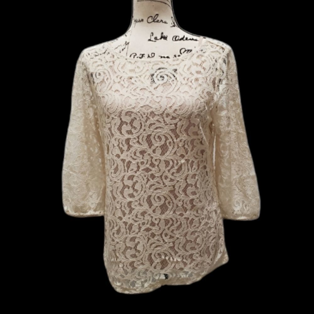 Loft lace 3/4 sleeve blouse